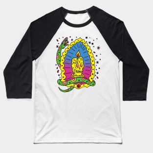 snake and skull candle tattoo Baseball T-Shirt